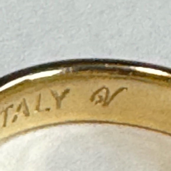 925 Yellow Gold Vermeil Band Ring In Brushed Gold - Picture 8 of 8